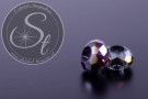 2 Stk. graue facettierte European Glas Perlen ~14-15mm-20