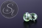 2 Stk. hellgrüne facettierte European Glas Perlen ~14-15mm-20