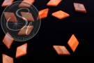 5 Stk. orange Rhombus Muschel Perlen 17,5mm-20