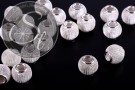 4 Stk. silberfarbene Metallgitter Perlen ca. 13mm-20