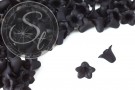 20 Stk. schwarze Acryl-Blüten frosted 18mm-20