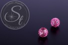 4 Stk. rosa Metallgitter Perlen 10mm-20