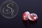 2 Stk. rote facettierte European Glas Perlen ~14mm-20