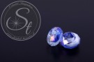 2 Stk. dunkelblaue facettierte European Glas Perlen ~14mm-20