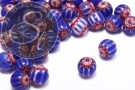 5 Stk. runde multicolor Millefiori Glas Perlen ~10mm-20