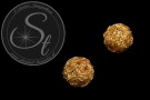 2 Stk. handgemachte goldfarbene Draht-Perlen ~18mm-20