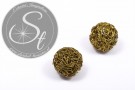 2 Stk. handgemachte grüne Draht-Perlen ~20mm-20