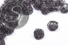 4 Stk. handgemachte gunmetalfarbene Draht-Perlen ~15mm-20