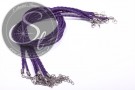 1 Stk. lila geflochtenes Lederimitat-Collier ~44cm-20