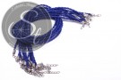 1 Stk. dunkelblaues geflochtenes Lederimitat-Collier ~44cm-20