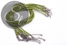1 Stk. grünes geflochtenes Lederimitat-Collier ~44cm-20