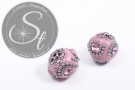 2 Stk. handgemachte rosa indonesische Perlen ~20mm-20