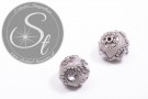 2 Stk. handgemachte graue indonesische Perlen ~20mm-20