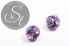 2 Stk. handgemachte lila indonesische Perlen ~20mm-20