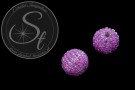 2 Stk. mit lila Glas Seed Beads handumwobene Perlen 18mm-20