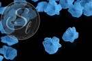 5 Stk. hellblaue Acryl-Blüten frosted 33mm-20