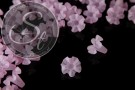 5 Stk. rosalila Acryl-Blüten frosted 20mm-20