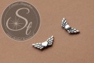 5 Stk. antik-silberfarbene Flügel-Perlen aus Metall 22mm-20