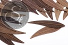 5 Stk. große antik-bronzefarbene Metall Blätter Pendants 73mm-20
