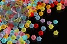 20 Stk. Acryl-Blüten Mix "bunte Vielfalt" frosted 10mm-20