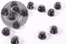 4 Stk. schwarze Rondell Lampwork Perlen ~12mm-20