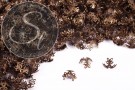 30 Stk. antik-bronzefarbene Blumen Perlenkappen 13mm-20