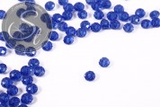 20 Stk. blaue facettierte abakusförmige Glasperlen 8mm-20