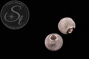 2 Stk. silberfarbene Metallgitter Perlen ca. 19mm-20