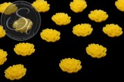 4 Stk. gelbe Blumen Cabochons 18mm-20