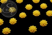4 Stk. gelbe Blumen Cabochons 15mm-20