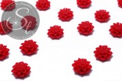 4 Stk. rote Blumen Cabochons 15mm-20