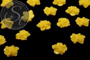 4 Stk. gelbe Blumen Cabochons 16mm-20