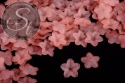 20 Stk. lachsfarbene Acryl-Blüten frosted 18mm-20