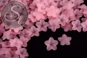 20 Stk. rosa Acryl-Blüten frosted 18mm-20