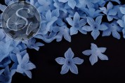 10 Stk. blaue Acryl-Blüten frosted 27mm-20