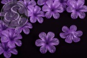 5 Stk. lila Acryl-Blüten frosted 30mm-20