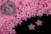 20 Stk. rosa Acryl-Blüten frosted 17mm-20