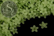 20 Stk. grüne Acryl-Blüten frosted 17mm-20