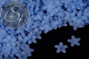 20 Stk. blaue Acryl-Blüten frosted 17mm-20