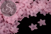 20 Stk. rosa Acryl-Blüten frosted 20,5mm-20