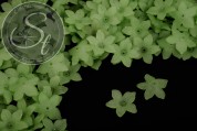 20 Stk. grüne Acryl-Blüten frosted 20,5mm-20