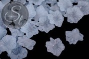 10 Stk. hellblaue Acryl-Blüten frosted 32mm-20