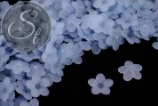 20 Stk. hellblaue Acryl-Blüten frosted 20mm-20