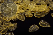 20 Stk. gelbe Acryl-Blätter transparent 27mm-20