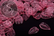 20 Stk. rosa Acryl-Blätter transparent 27mm-20