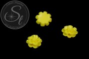 2 Stk. gelbe Blumen Cabochons 14mm-20