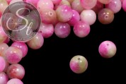 5 Stk. pink/rosa/grüne Weiß-Jade Perlen 12mm-20