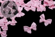 4 Stk. handgemachte rosa Satinschleifen mit weißen Punkten ~24mm-20