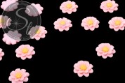 4 Stk. rosa Blumen Cabochons 18mm-20