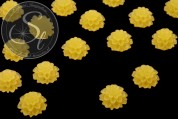 2 Stk. gelbe Blumen Cabochons frosted 20mm-20